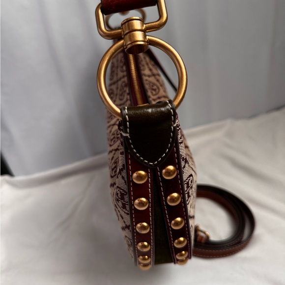 TB Monogram Studded Crescent Bag - Picture 4 of 13